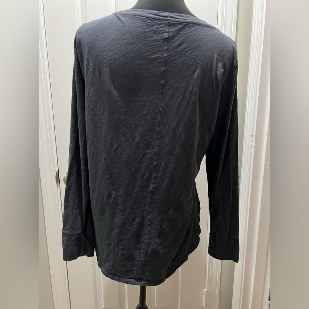 LOFT Vintage Soft LS Grey Top Size Large 100% Cotton - Picture 6 of 6